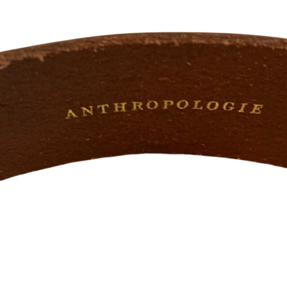 Anthropologie Brown Leather Belt XS Cinch Waist Quiet Luxury Western Boho Gold - Picture 3 of 9